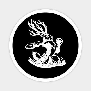 Jackalope Playing Disc Golf Magnet